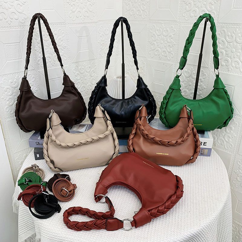 Retro Shoulder Bag Leather Handbags Crossbody Bags Armpit Purse 27*7*13 CM 1PC