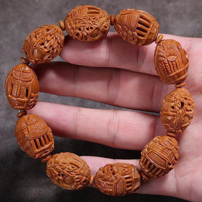 Hollow Carved Suzhou Garden Olive Nut Bracelet Unisex Landscape Handheld DIY