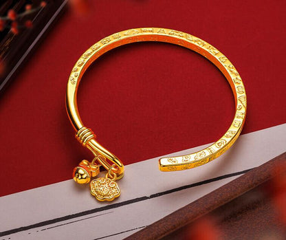 New Bell Ruyi 22K 23K 24K Gilding Yellow Gold Plated Bracele