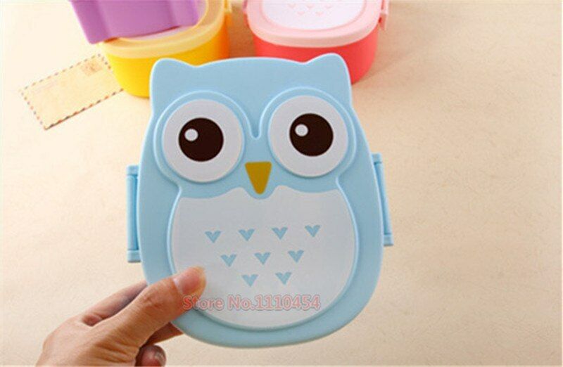 Children Bento Box Cartoon Owl Lunch Meal Box Tableware Microwave Oven Portable