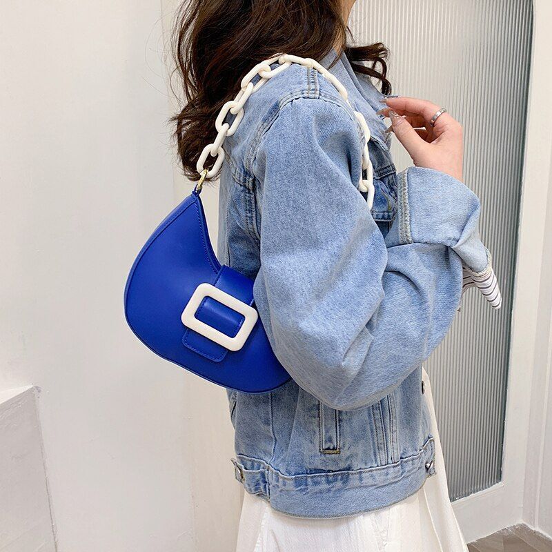 Handbag Shoulder Bag Leather Crossbody Bags Women Hit Color Messenger Bags 130CM