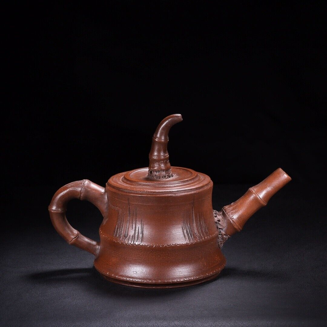 Chinese Yixing Zisha Clay Handmade Exquisite Teapot （竹韵 底款：顾景舟）