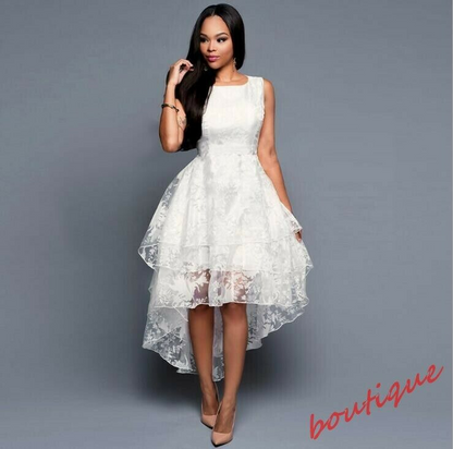 Women Long Lace Prom Evening Party Cocktail Bridesmaid Wedding A-line Gown Dress