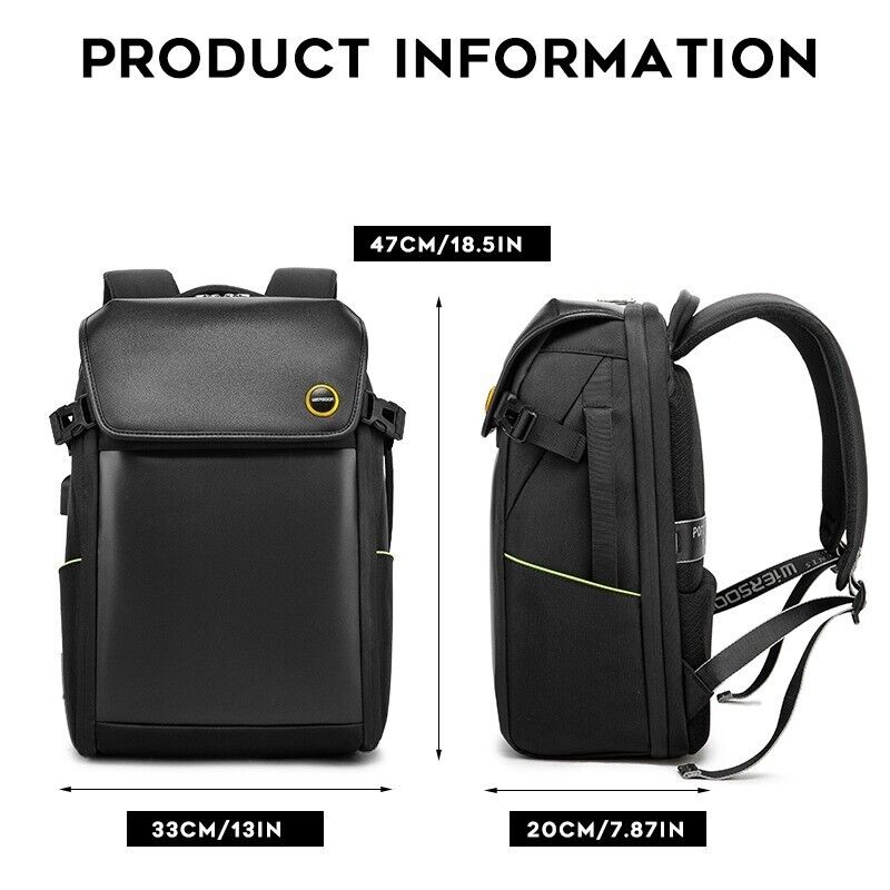 Waterproof Laptop Backpack USB Charging Travel Work School Bag for Men Women