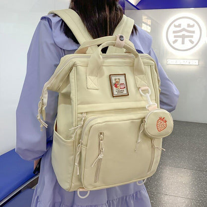 Multifunction Backpack Double Zipper School Bags Shoulder Laptop Bag 28*18*39 CM
