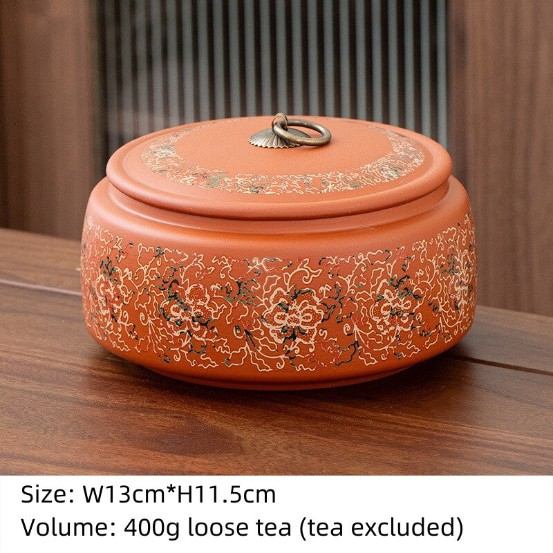 Sealed Tea Canister With Lid Small Yixing Zisha Purple Clay Jar For Loose Tea