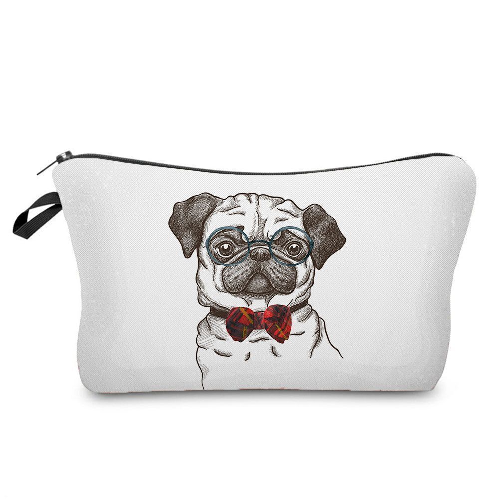 Cute Printed Cosmetic Bags Travel Storage Pouch Reusable Makeup Purse Polyester