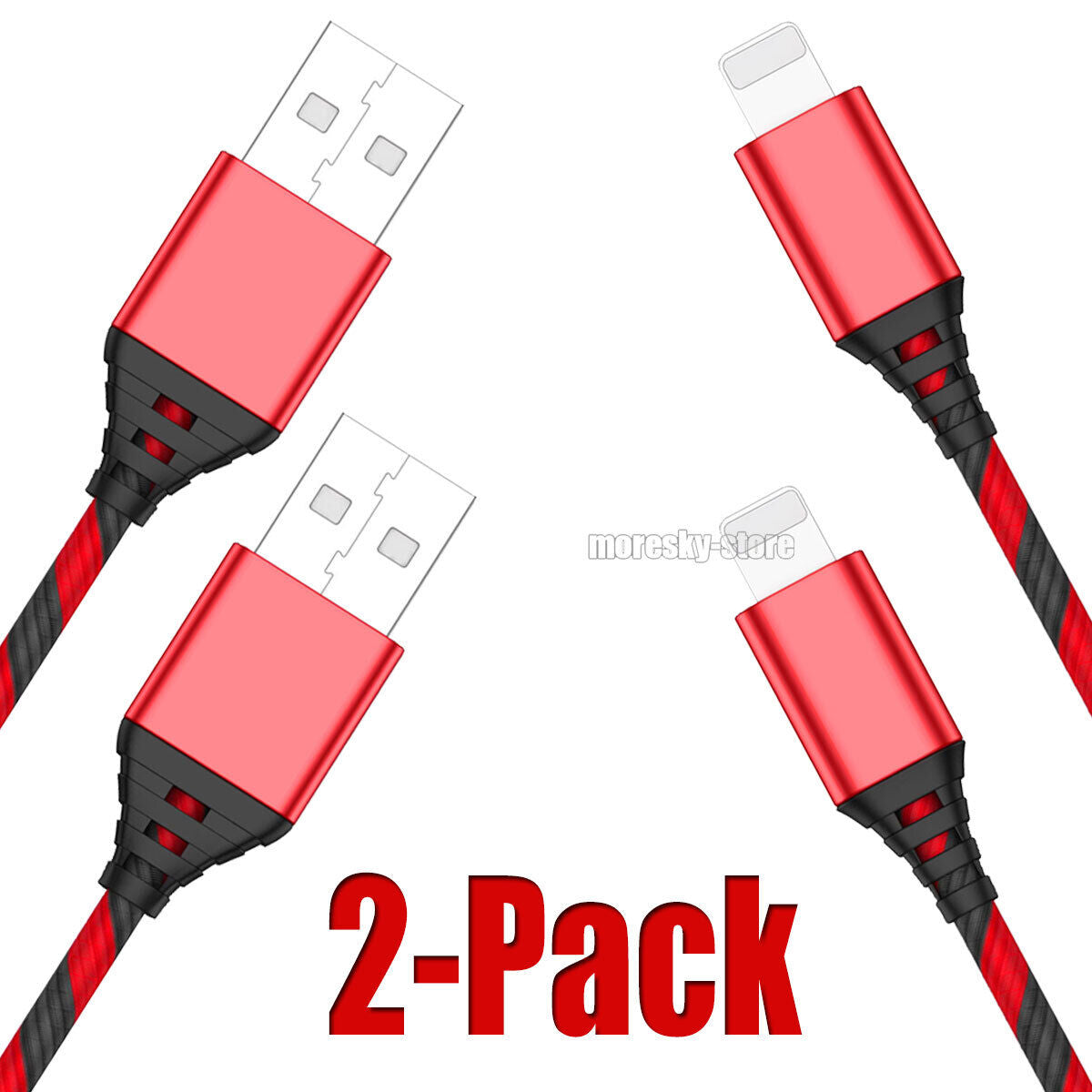 2x Charging Cable 3/6/10ft Data Sync Charge Cord For iPhone 7/8 Plus XS Max XR