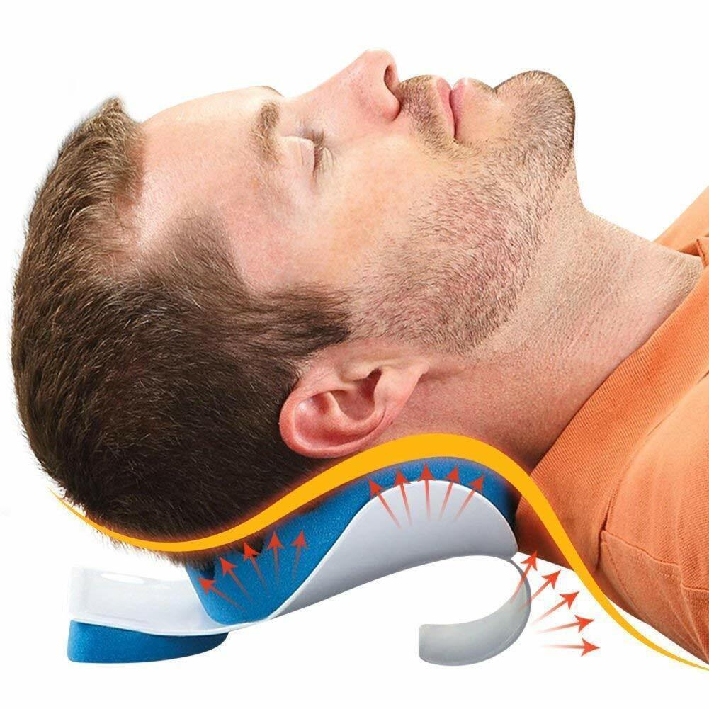 Neck and Shoulder StretcherRelaxerCervical Chiropractic Massage Traction DevicePillow-