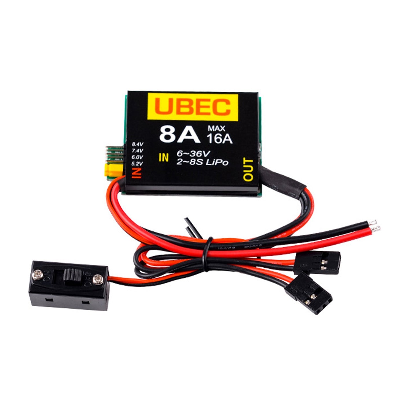 Parallel Output UBEC-8A 6V-36V 2-8s LiPo Individual Power Supply Module For FPV