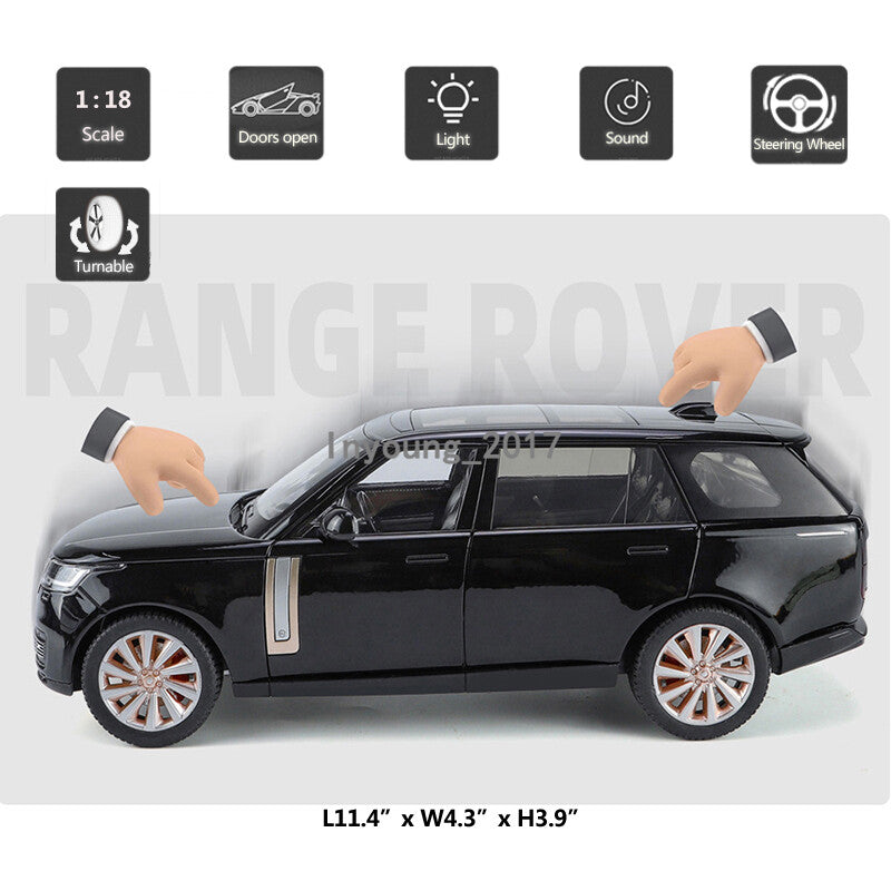 1/18 Scale Land Rover Range Rover SV Model Car Diecast Toy Cars Collection Black