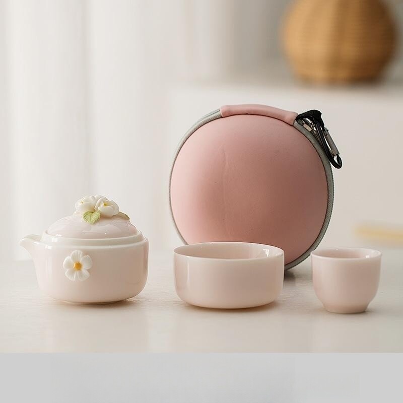 Tea Set For Lady Floral Decoration Porcelain Tea Pot With Lid Master Tea Cup New