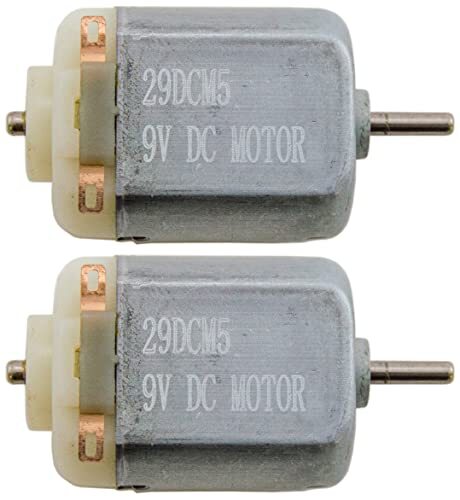 2 Pack 9V DC Motor 8,500 RPM (1" x 0.8" x 0.6")