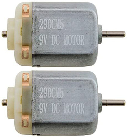 2 Pack 9V DC Motor 8,500 RPM (1" x 0.8" x 0.6")