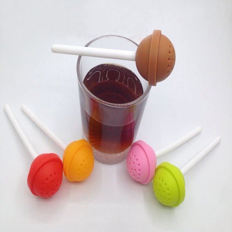 Tea Infuser Silicone Lollipop Shape Puerh Tea Strainers Spice Herbal Tea Filter