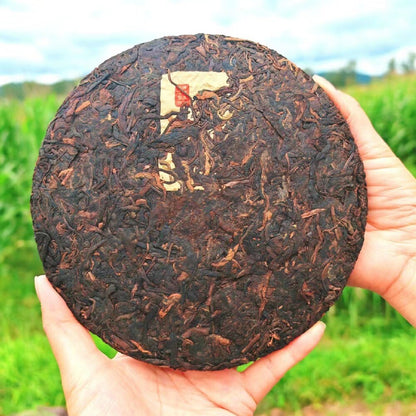 Menghai Puerh Ripe Tea Brown Mountain Ancient Tree Puerh Tea Cake 357g