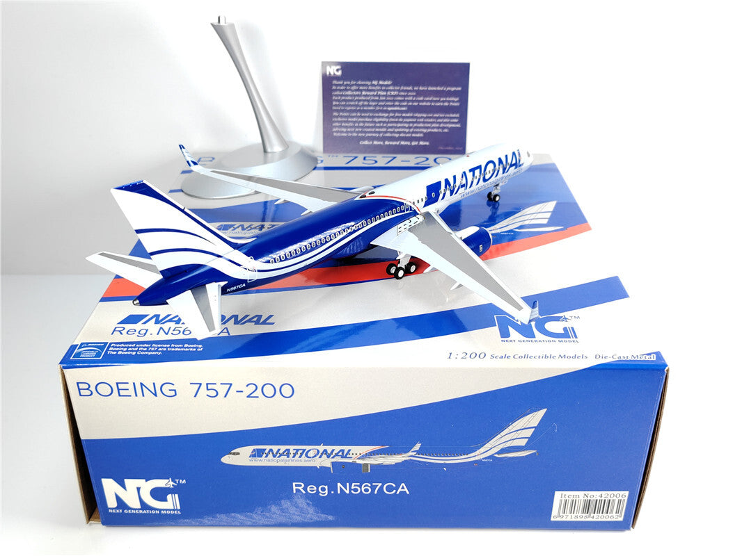 1:200 NG Model NATTONAL B757-200 Passenger Airplane Diecast Aircraft Model