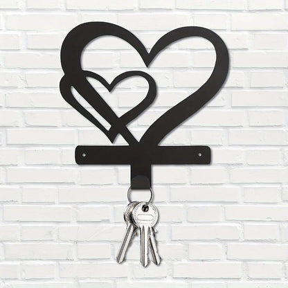 1pc Creative Heart Wall Mounted Multi-Purpose Hooks - Ideal For Organizing Keys