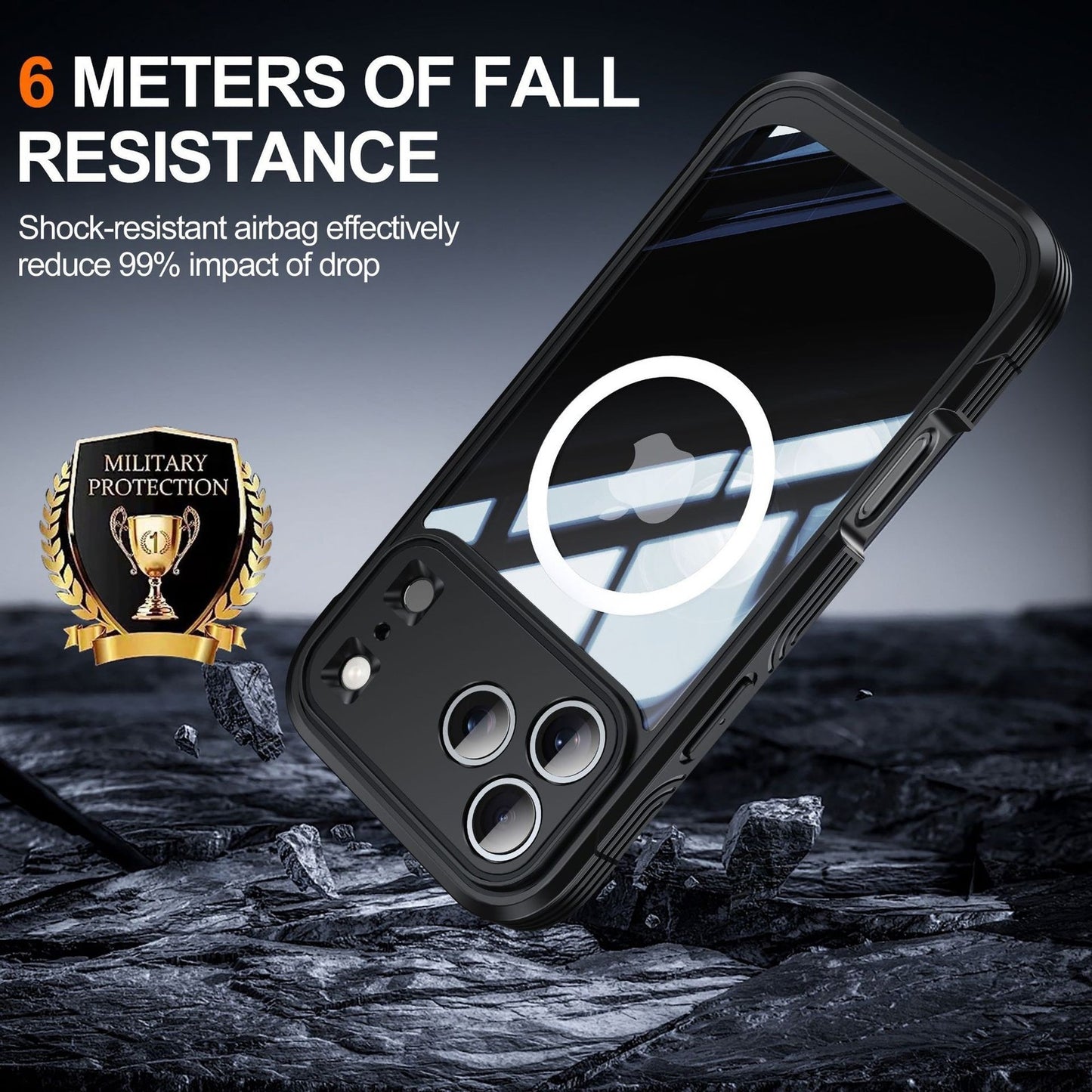 For iphone 17 Pro Max/16/15 Phone case Full Cover Waterproof Shockproof Case