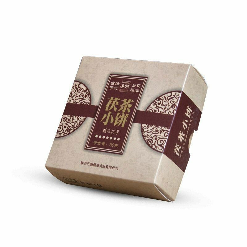 Dark Tea Brick Fu Tea China Tea Gift Fucha中国茶叶金花原叶黑茶 陕西特产泾阳茯茶 砖茶茯茶小饼50g/pcs