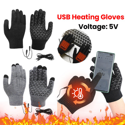 Heated Gloves Electric Rechargeable Battery Hand Warm Windproof Thermal Winter