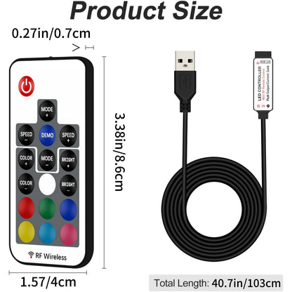 DC 5V USB Led Light Strip RGB Controller 17 Key RF Wireless Remote Control