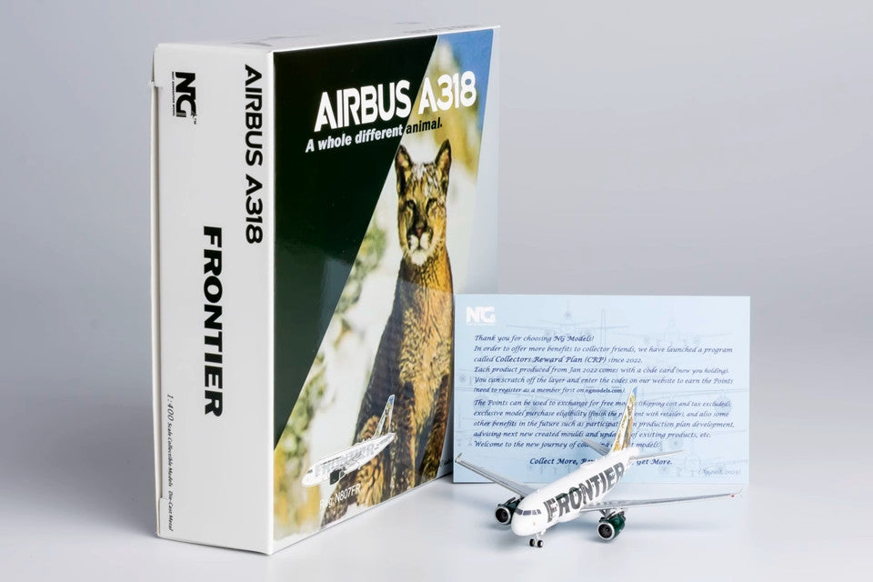 1:400 NG Frontier Airlines AIRBUS A318 Passenger Airplane Diecast Aircraft Model