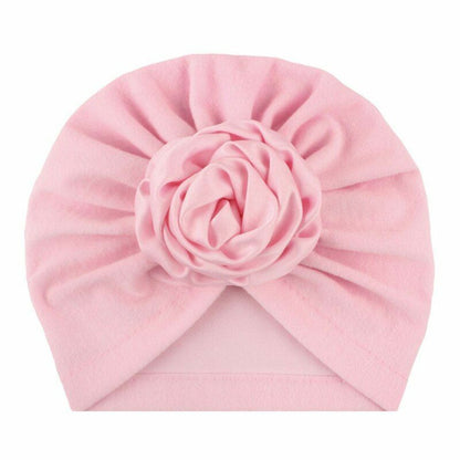 Flower Baby Hat Cute Soft Cotton Infant Toddler Girls Bonnet Turban Elastic Kids