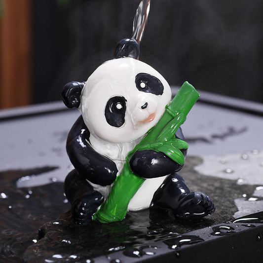 Color Change In Touch Of Hot Water Resin Panda Statue Table Decoration Tea Pet