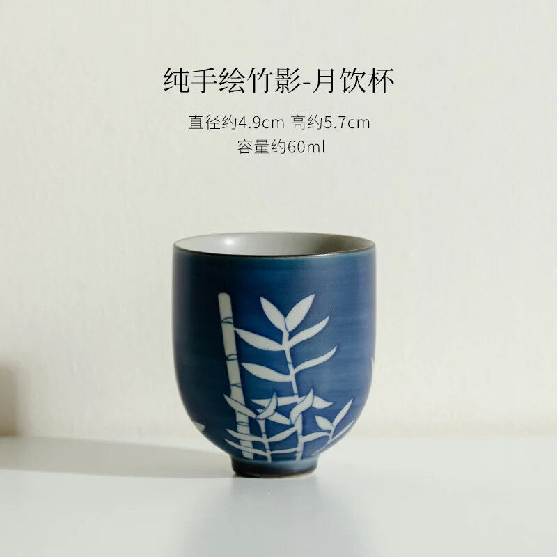 Hand-painted Peony Ceramic Tea Cup Small Tasting Personal Household