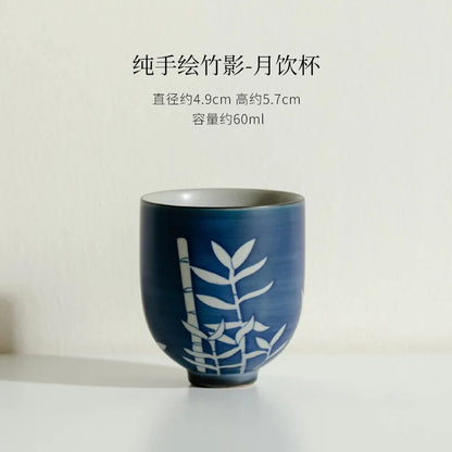 Hand-painted Peony Ceramic Tea Cup Small Tasting Personal Household