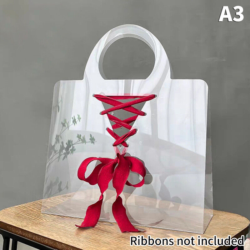 Transparent PET Fresh Flower Box Bouquet Handbag Flowers Wrapping Handbag Festiv