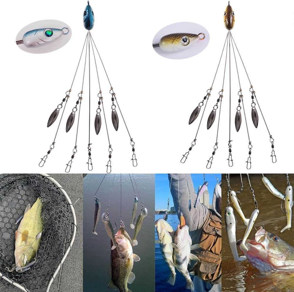 Umbrella Alabama Rig 4 Blades 5 Arms Alabama Rig Bass Fishing Lure Bait Tool Lot