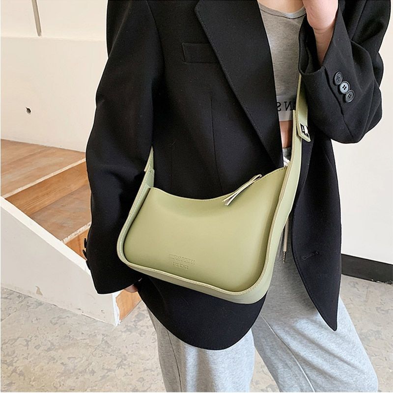 Irregular Square Design Small Shoulder Bag Synthetic Leather Underarm Crossbody