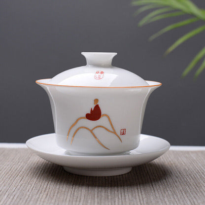 Gaiwan 150ml Cover Bowl Tea Appliance Hand Made Black Tea's Tea Set Lid Cup Mat