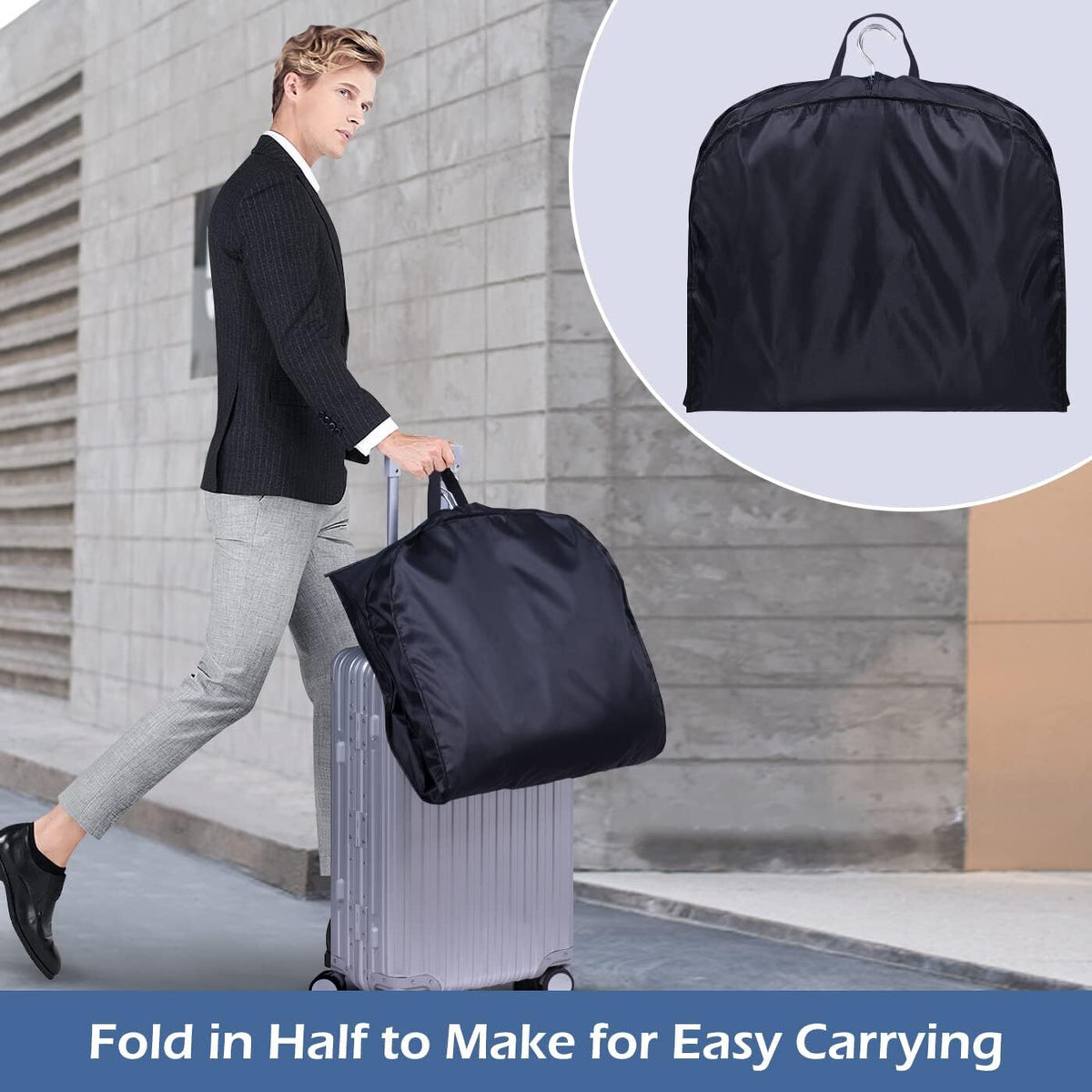 43" Suit Bags for Men Travel, Travel Garment Bag Carry On, Durable Thick