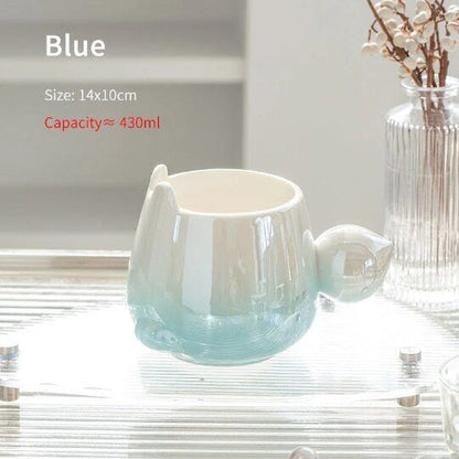 Ceramic Gradual Color Bunny Mug for Girl Cute Rabbit Cup 430 ml