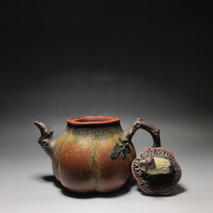 Chinese Yixing Zisha Clay Handmade Exquisite Teapot （松鹤延年 底款：汪寅仙）