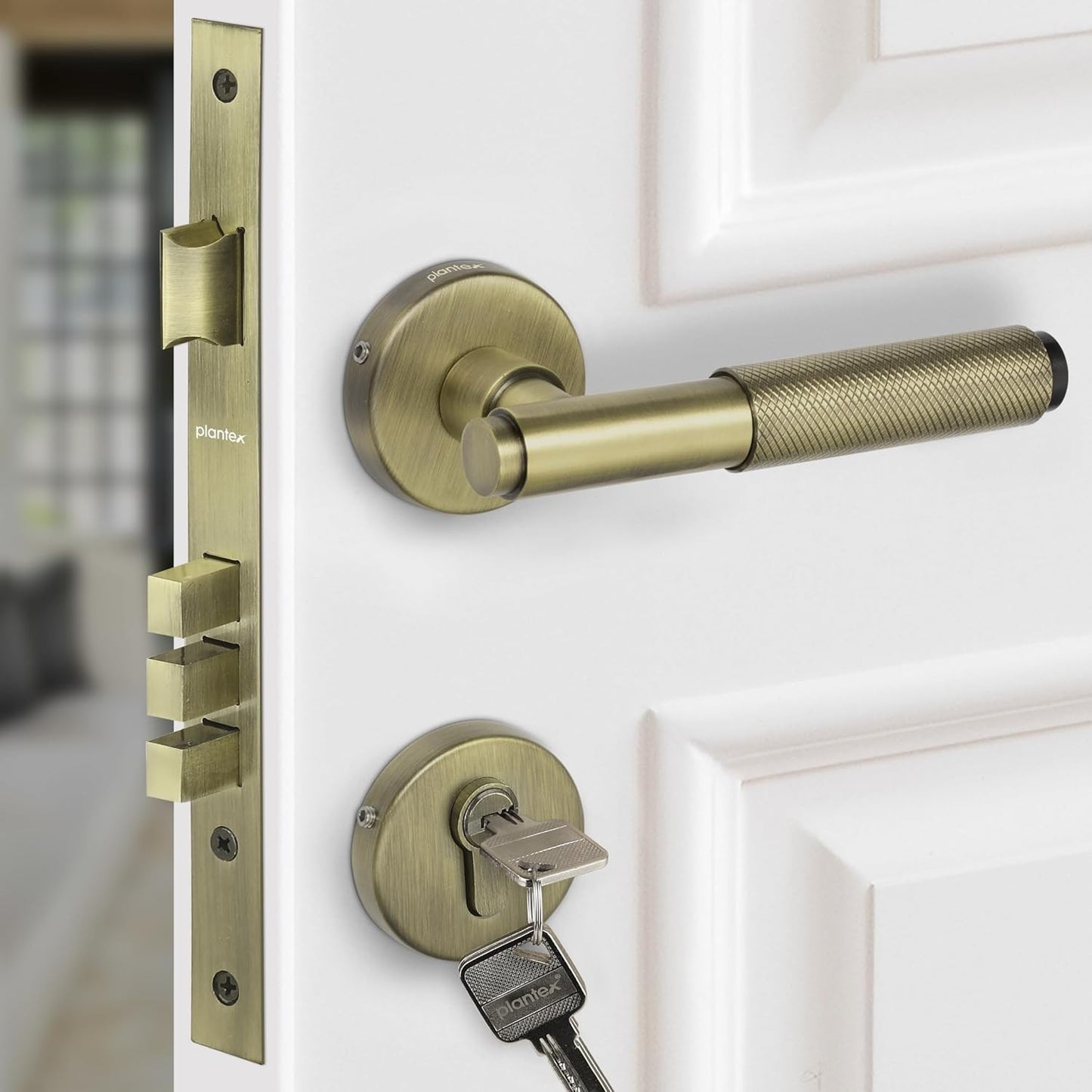 Heavy Duty Mortise Main Door Lock Set For Home Office With 3 Brass Keys