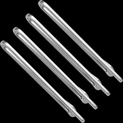 Men Tie Clip 4Pcs Set Stainless Steel Skinny Bar Gift Box Packed Wedding Jewelry