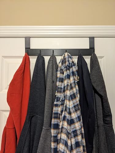 3 Pack 6 Hook Over-The-Door Hanger for Clothes, Belts, Ties, Scarves & more
