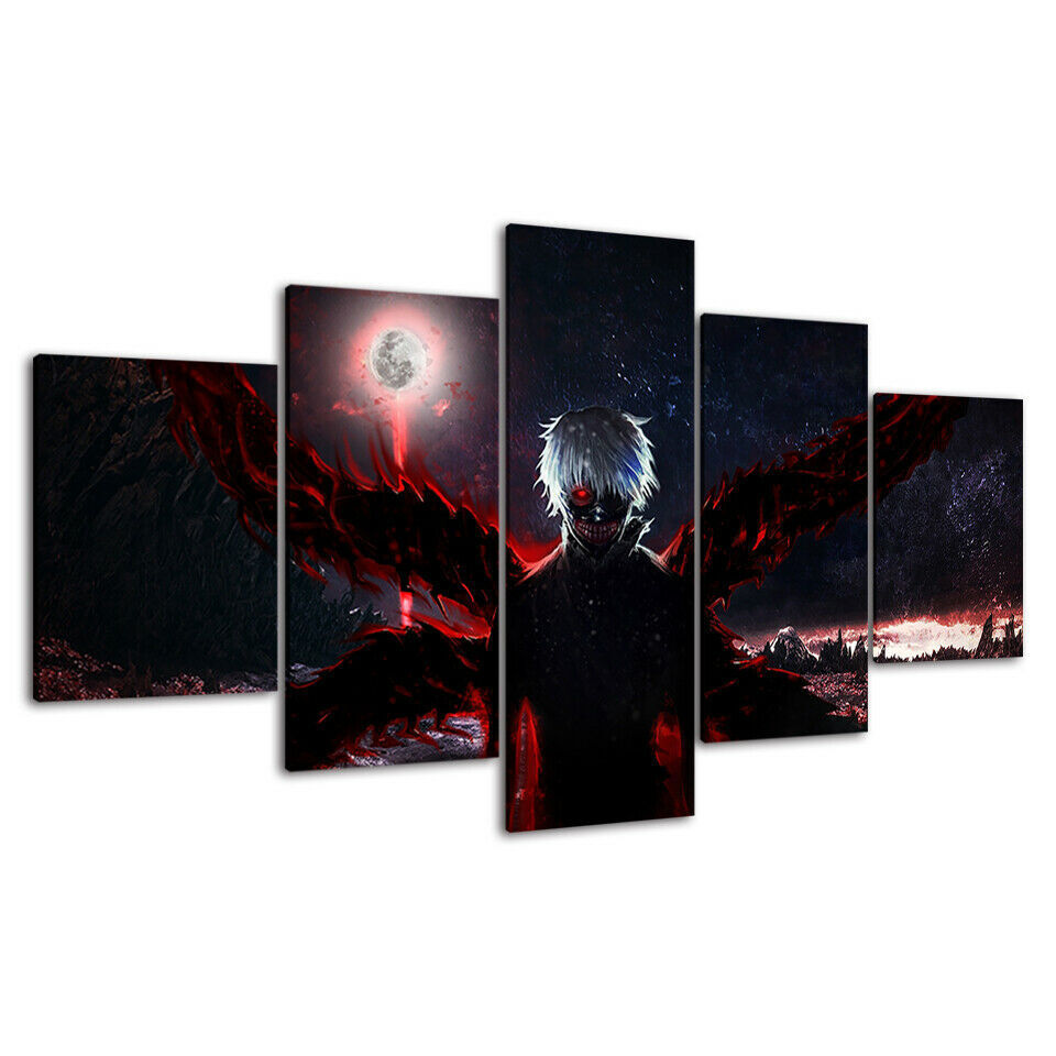 Tokyo Ghoul Kanekiken Anime Canvas Prints Painting Wall Art Decor Picture 5PCS