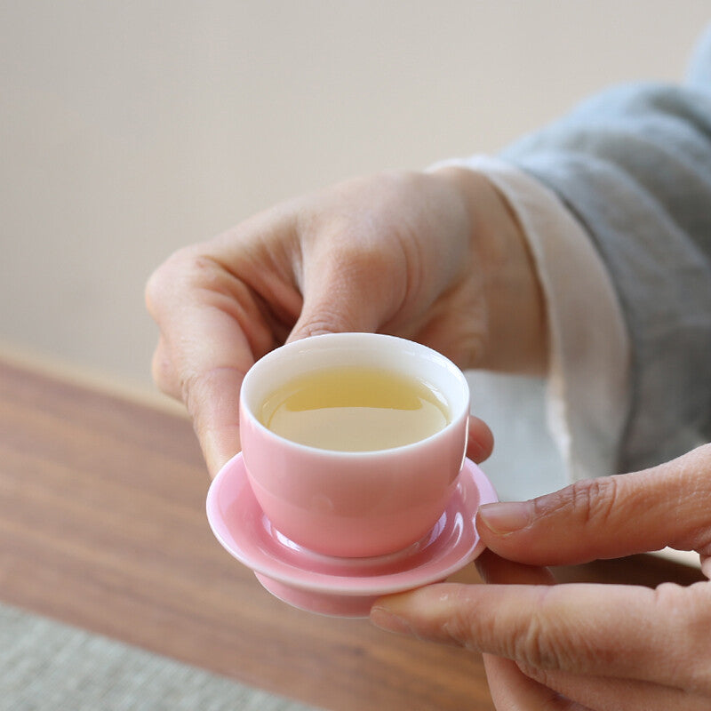 cup and saucer porcelain master cup coaster lady gift 35ml Chinese kungfu teacup