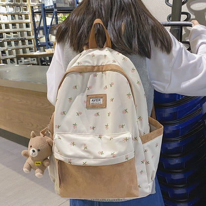 Nylon Bag Laptop Cute Flannel Backpack Traveling Light Student Bags 30*14*44 CM