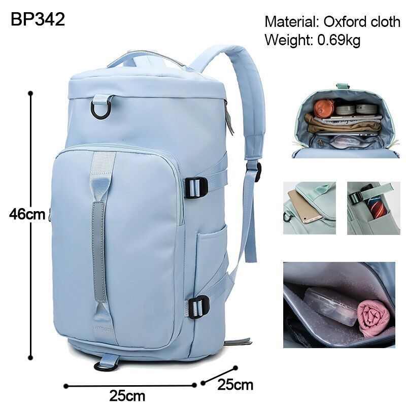 Large Shoulder Travel Backpack Weekend Sports Zipper Multifunction Crossbody Bag