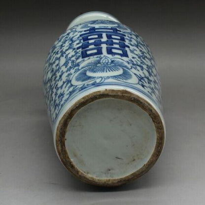 A Pair Old of Blue and White Porcelain Vase Double Happiness HomeDesign