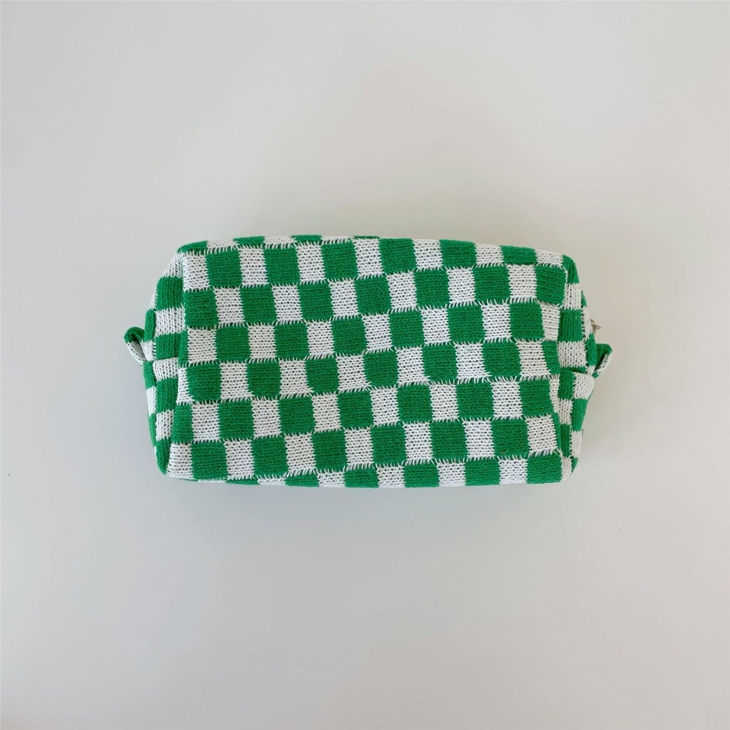 Lattice Cosmetic Bag Knitted Fabric Makeup Organizer Travel Toiletry Beauty Case