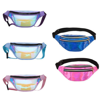 Women Clear Transparent Belt Bag Fashion Punk Fanny Waist Bag Pack Pack n W5K
