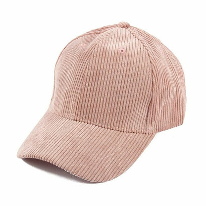 Baseball Caps Adjustable Black Beige Plain Color Corduroy Hats Women Mens Casual