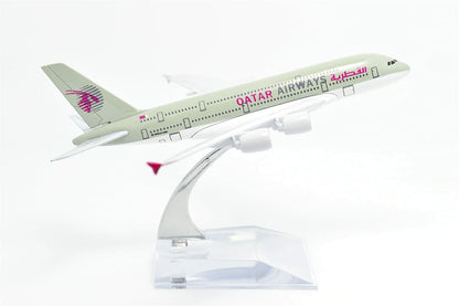 1:400 16cm Air Bus A380 Qatar Airways Plane Metal Airplane Model Plane Toy